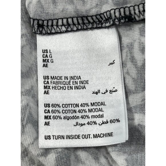 Style & Co. Size Large Black & White Floral Popover Knit Blouse - Picture 9 of 9